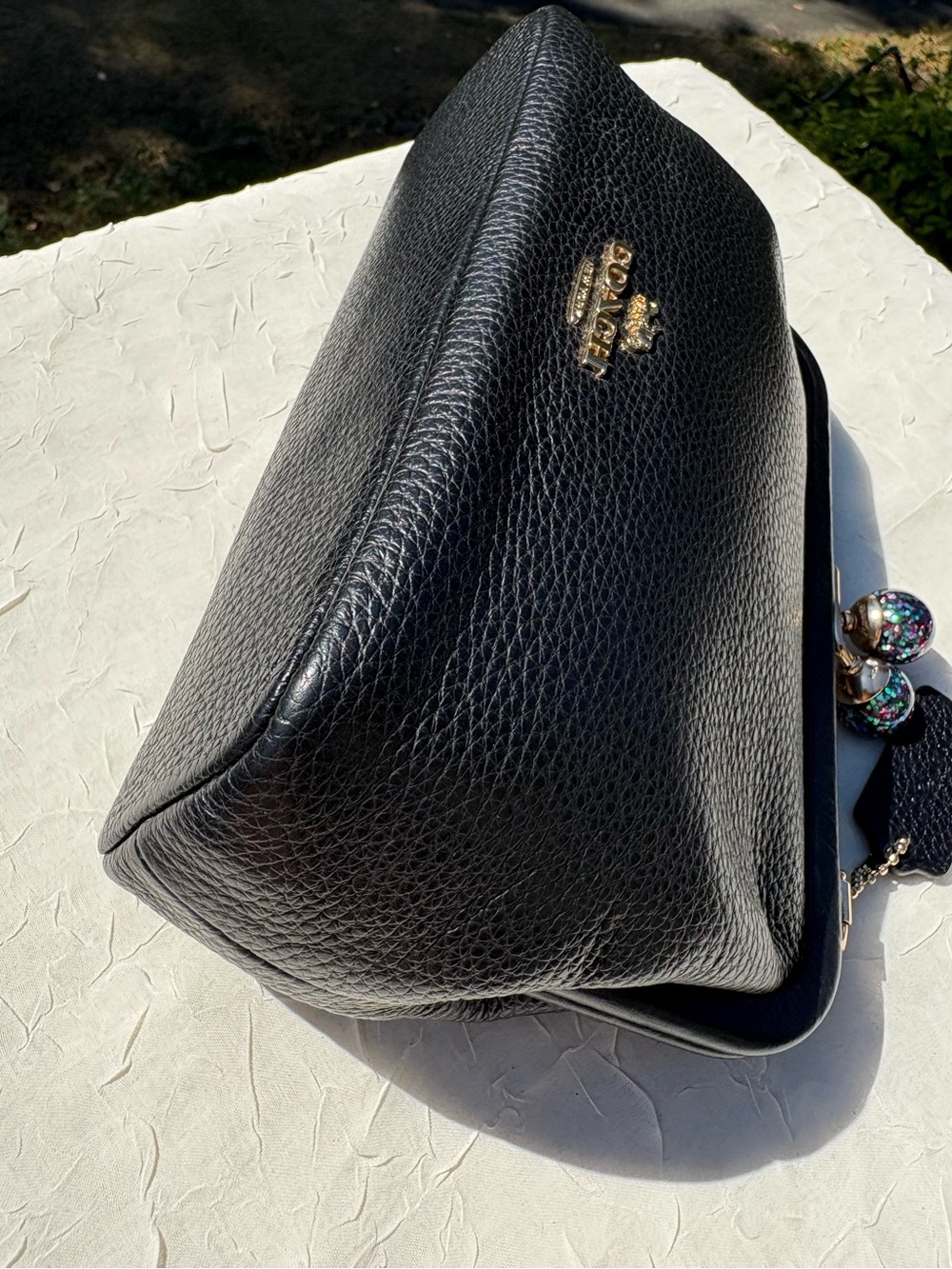 COACH Nora Kisslock Crossbody In Black Leather C1451 - Picture 6 of 10